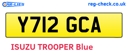 Y712GCA are the vehicle registration plates.