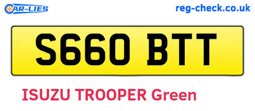 S660BTT are the vehicle registration plates.