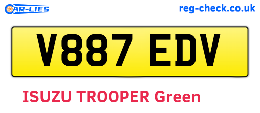 V887EDV are the vehicle registration plates.