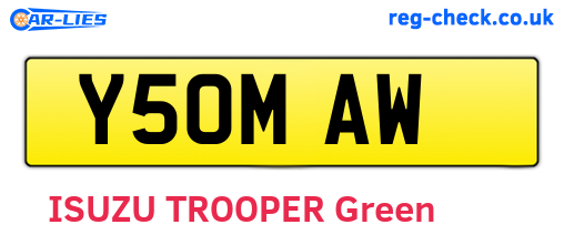 Y50MAW are the vehicle registration plates.