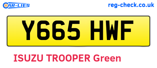 Y665HWF are the vehicle registration plates.