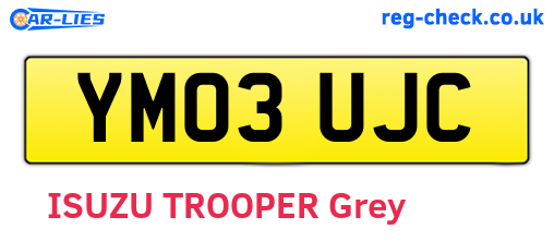 YM03UJC are the vehicle registration plates.