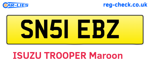 SN51EBZ are the vehicle registration plates.