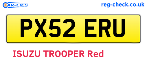 PX52ERU are the vehicle registration plates.