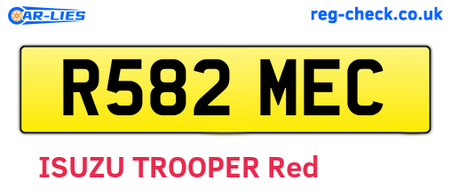 R582MEC are the vehicle registration plates.