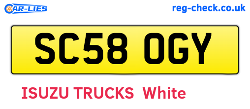 SC58OGY are the vehicle registration plates.