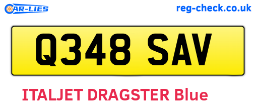 Q348SAV are the vehicle registration plates.