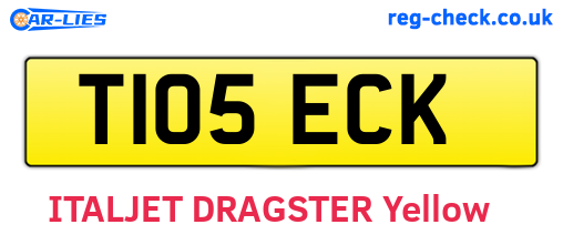 T105ECK are the vehicle registration plates.