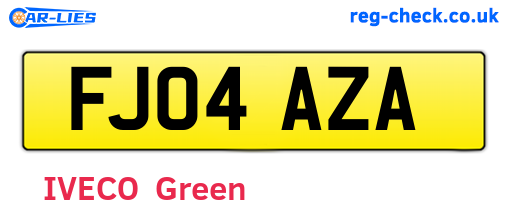 FJ04AZA are the vehicle registration plates.