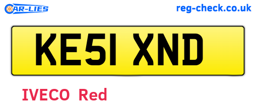 KE51XND are the vehicle registration plates.