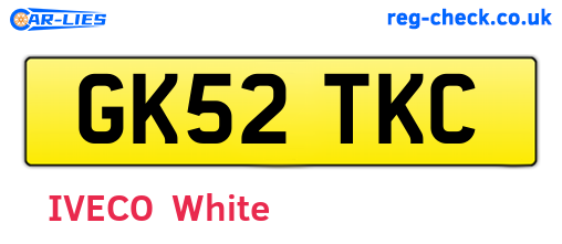 GK52TKC are the vehicle registration plates.