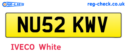 NU52KWV are the vehicle registration plates.