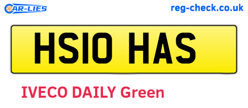 HS10HAS are the vehicle registration plates.