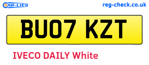 BU07KZT are the vehicle registration plates.