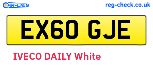 EX60GJE are the vehicle registration plates.
