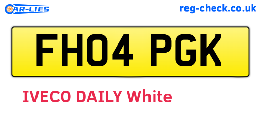 FH04PGK are the vehicle registration plates.