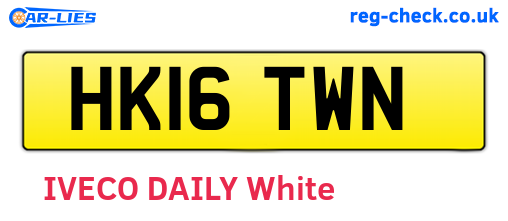 HK16TWN are the vehicle registration plates.