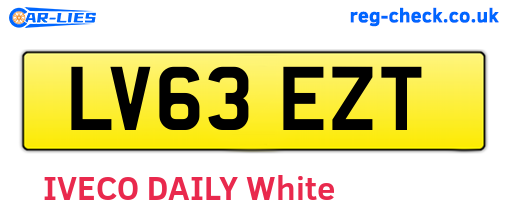 LV63EZT are the vehicle registration plates.