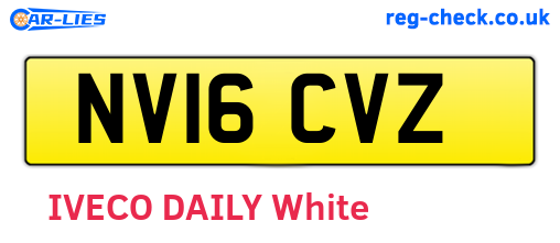 NV16CVZ are the vehicle registration plates.