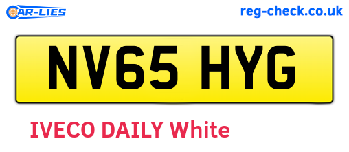 NV65HYG are the vehicle registration plates.