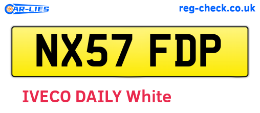 NX57FDP are the vehicle registration plates.