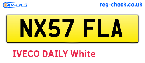 NX57FLA are the vehicle registration plates.