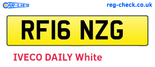 RF16NZG are the vehicle registration plates.