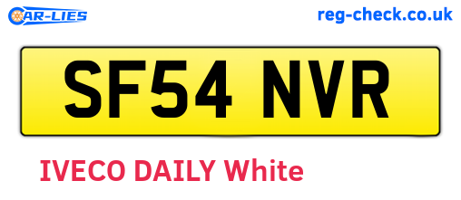 SF54NVR are the vehicle registration plates.