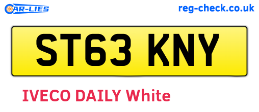 ST63KNY are the vehicle registration plates.