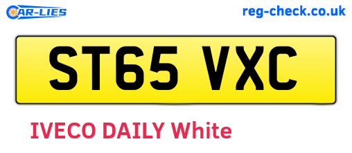 ST65VXC are the vehicle registration plates.