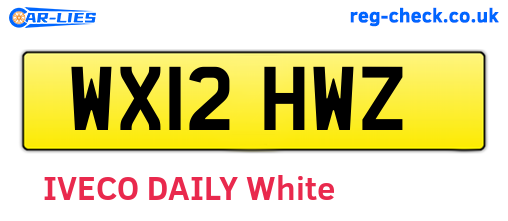 WX12HWZ are the vehicle registration plates.