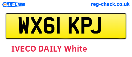 WX61KPJ are the vehicle registration plates.