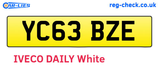 YC63BZE are the vehicle registration plates.