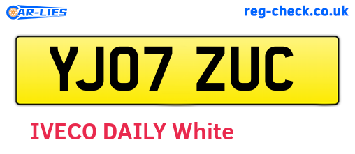 YJ07ZUC are the vehicle registration plates.