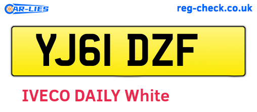 YJ61DZF are the vehicle registration plates.