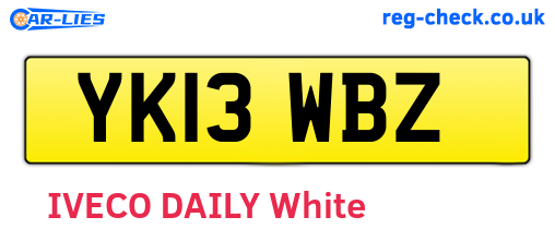 YK13WBZ are the vehicle registration plates.