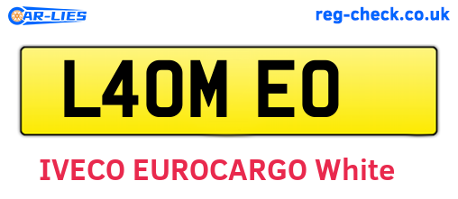 L40MEO are the vehicle registration plates.