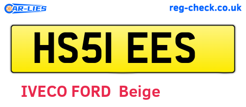 HS51EES are the vehicle registration plates.