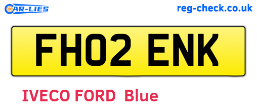 FH02ENK are the vehicle registration plates.