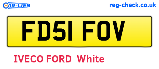 FD51FOV are the vehicle registration plates.