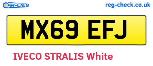 MX69EFJ are the vehicle registration plates.