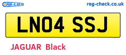 LN04SSJ are the vehicle registration plates.