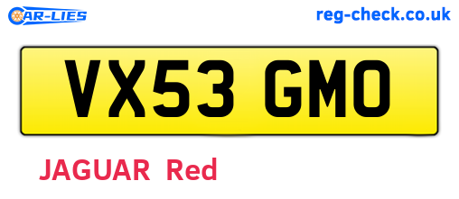 VX53GMO are the vehicle registration plates.
