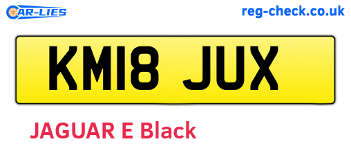 KM18JUX are the vehicle registration plates.
