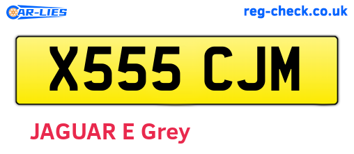 X555CJM are the vehicle registration plates.