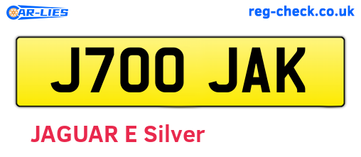 J700JAK are the vehicle registration plates.