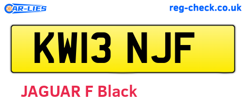 KW13NJF are the vehicle registration plates.