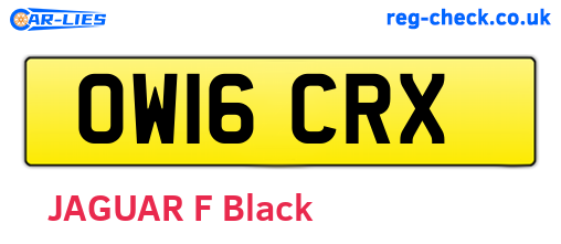 OW16CRX are the vehicle registration plates.