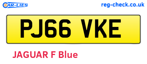 PJ66VKE are the vehicle registration plates.