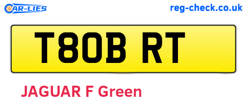 T80BRT are the vehicle registration plates.